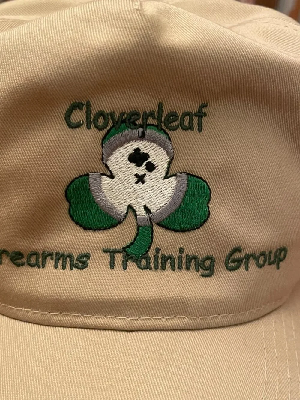 Cloverleaf Firearms Training Group (Idaho) Beige Snapback Baseball Hat Cap